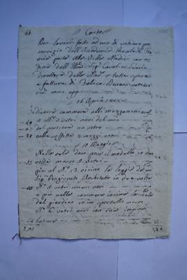 cahier des comptes et quittance pour les travaux du 15 avril au 28 juin 1828, du vitrier Felice D...