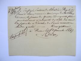 quittance pour traitement et indemnité de table des mois de septembre et d’octobre 1847 du secrét...