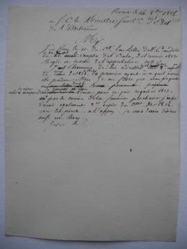 lettre annonçant l’envoi du compte de 1813 et la 3e copie du compte de 1814 avec les pièces à l’a...