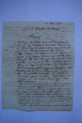 lettre de Lethière au ministre de l’Intérieur, fol. 225-225bis
