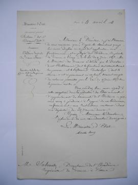 deux lettres au sujet de l’exécution de la loi du 9 juin 1853 sur les pensions civiles et l’autor...