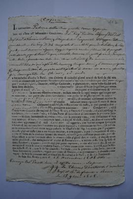 copie du contrat de logement via Gregoriana 34, pour les pensionnaires, de Vincenzo Cav. Pacetti ...