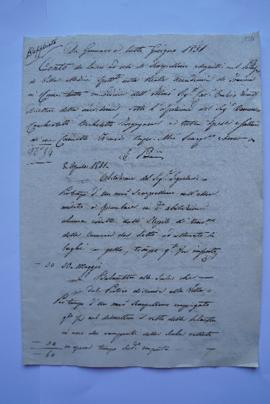 cahier de comptes et quittance pour les travaux de janvier à juin 1831, du tailleur de pierre Cam...