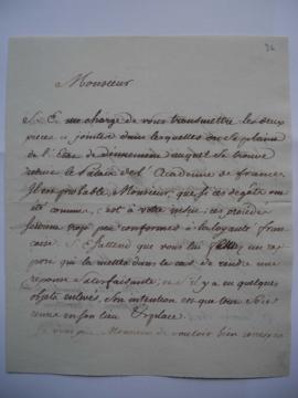 Lettre sur les plaintes concernant l’état de dégradation du Palais Mancini, du général Lucotte, f...