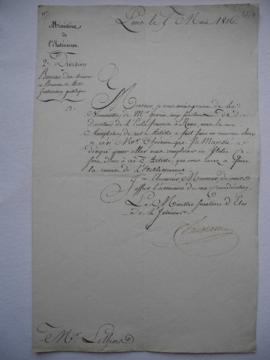 lettre informant du refus d’être nommé aux fonctions de directeur de l’Académie de France à Rome ...