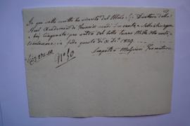 quittance pour le solde du compte de l’année 1839, du mouleur, Leopoldo Malpieri à Ingres, fol. 458
