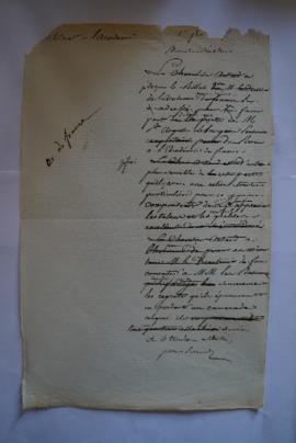 lettre exprimant des regrets au sujet du décès du pensionnaire compositeur Auguste Lebourgeois, d...