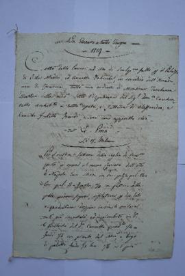cahier de comptes et quittance pour les travaux du janvier au juin 1819, des tailleurs de pierre ...