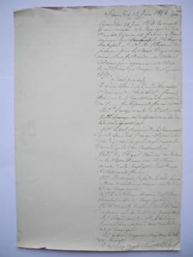 brouillons du procès-verbal de séance du 14 juin 1854