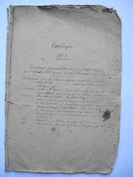 « Catalogue. 1832. Ouvrages incomplets dans la Bibliothèque au 1er avril 1831, époque où M. L[emo...