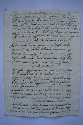 cahier de dépenses et quittance pour les travaux du janvier au août 1817 , du vitrier Felice Dura...
