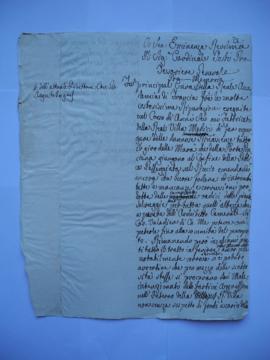 lettre relative aux murs de la Villa Médicis, de Jean Auguste Dominique Ingres à Tosti, cardinal ...