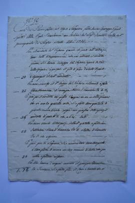 cahier de comptes et quittance pour les travaux de juillet à décembre 1831, de l’étameur Giuseppe...