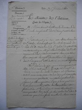 « Tableau de Razzi. Indemnité accordée au Guillemot pour en avoir exécuté la copie », du ministre...