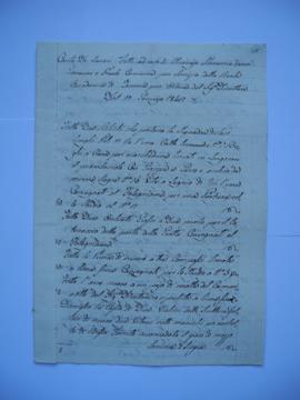 cahier de comptes et quittance pour les travaux du 1er janvier à mars 1842 de Giovanni et Paolo C...