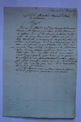 lettre de Lethière au ministre de l’Intérieur, fol. 63