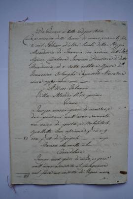 cahier de comptes et quittance pour les travaux de janvier à juillet 1822, du maçon Francesco Osl...