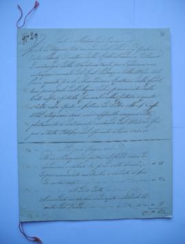 cahier des comptes et quittance pour travaux, de juin à octobre 1841, de Paolo et Mattia Maes, fr...