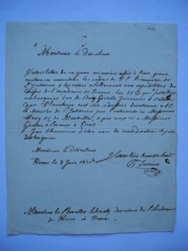 lettre informant de l’expédition des caisses de l’Académie au ministre de l’Intérieur, du transpo...