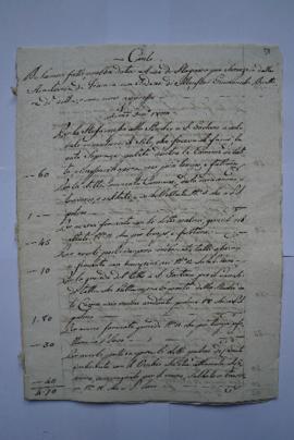 cahier de comptes et quittance pour les travaux de janvier à juin 1822, de l’étameur Giuseppe Gui...