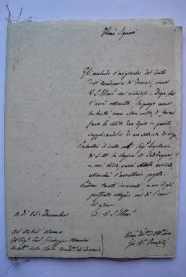 lettre jointe à la facture pour les travaux du 1er juillet au 20 décembre 1839 et calcul du compt...