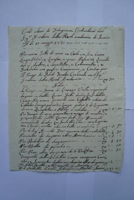 facture et quittance, du maître-menuisier Sebastiano Baldi à Charles Thévenin, fol. 381