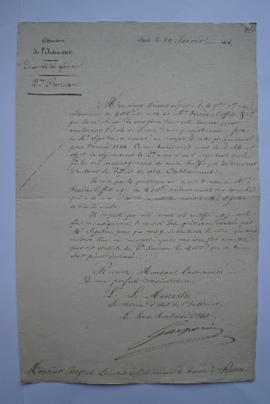 lettre au sujet d’un remboursement attribué par erreur au peintre Xavier Sigalon, et destiné au d...
