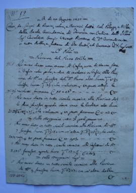 cahier de comptes et quittance pour les travaux des badigeonneurs, Giovanni Battista et Antonio S...