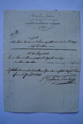 facture et quittance des fabricants de galons, Fratazzi Galliardi à Ingres, fol. 329