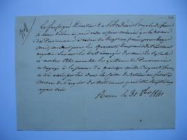 certificat relatif aux retenues des pensionnaires du septembre jusqu’au octobre 1841, de Jean-Vic...