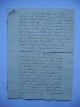 facture et quittance pour les travaux de mai au 10 août 1841, de Vincenzo Angeletti, maître maçon...