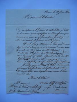 lettre concernant le payement à M. Normand étant à Florence et les quittances de M. Achard et M. ...