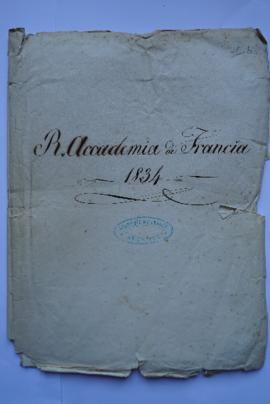 « R. Accademia di Francia. 1834 », pochette contenant les folios 2 à 14, fol. 1bis