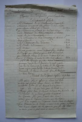 « Apperçu des Depenses pour l’année 1810 », de Lethière, fol. 108-109