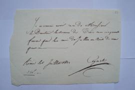 quittance pour la pension de juillet à août 1822, du pensionnaire Léon Cogniet à Charles Thévenin...