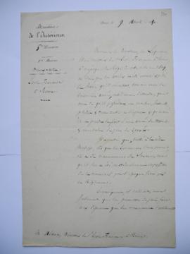 lettre décrivant les circonstances pour lesquelles Lequesne Eugène, sculpteur n’a pas pu achever ...