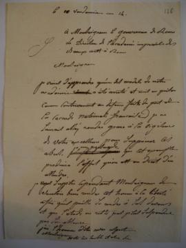Brouillon de lettre demandant la libération de prison d’un modèle de l’Académie, de Joseph-Benoît...