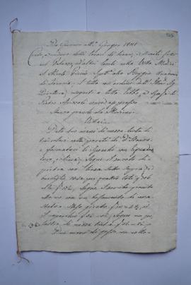 cahier de comptes et quittance pour les travaux de janvier à juin 1822 , du badigeonneur Pietro A...