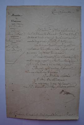 lettre servant de sous-pochette au sujet de renvoi d’une réclamation de De Dreux, du secrétaire d...