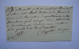 quittance pour les travaux durant l’année 1837, du mouleur Leopoldo Malpieri à Ingres, fol. 219