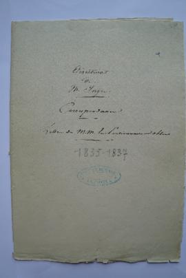 « Directorat de M. Ingres. Correspondance. Lettres de M.M. les pensionnaires absents. [1835-1837]...