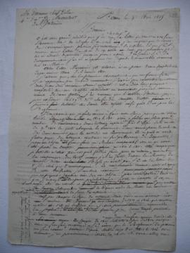réponse concernant une erreur dans la comptabilité de l’année 1811, de Lethière à Dosman, chef de...