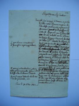 lettre relative à la rétribution, de l’architecte de l’Académie Giuseppe Marini à Jean-Victor Sch...