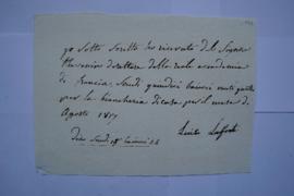 quittance pour le linge de maison d’août 1817, de Luisa Lafonte à Charles Thévenin, fol. 134