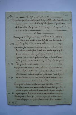 cahier des comptes et quittance pour les travaux de juillet à décembre 1837, du menuisier Giusepp...