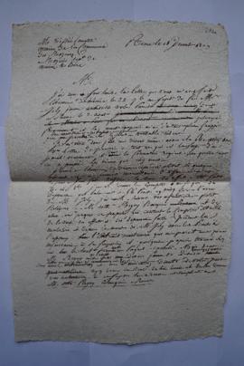 lettre informant de l’envoi de ledit paquet du papier de Lethière à Tessié-La Motte, maire des Ro...