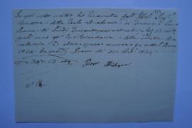 deux quittances pour le linge de maison et d’autres dépenses de l’année 1834, de la femme de char...