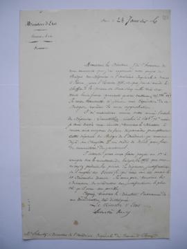 lettre approuvant le projet de budget des dépenses pour l’exercice 1856 et arrêtant la somme de 5...