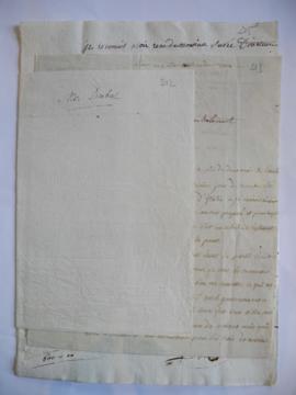 « Mr Dubut » : lettre, quittances, fol. 212 à 216