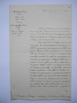 lettre sur le projet de budget de l’Exercice 1855